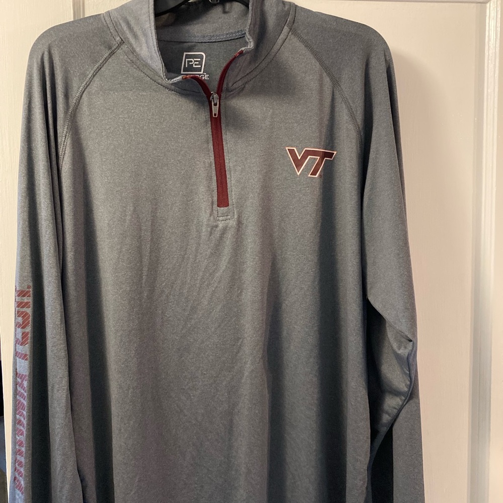 Grey Virginia Tech VT Hokies 1/4 Zip Jacket Sz XL